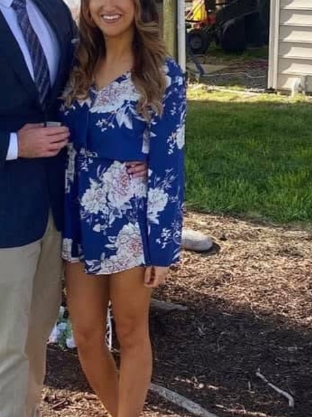 Floral Navy Blue Romper